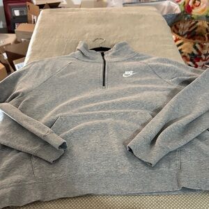 Nike Women’s Gray Heather Quarter-Zip Pullover Hoodie
